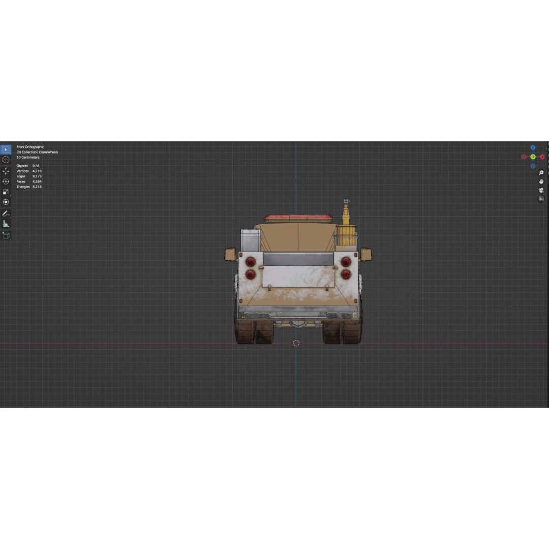 Low Poly Industrial Crane Truck 3D Model – Textured Game Asset, FBX, OBJ - View 12