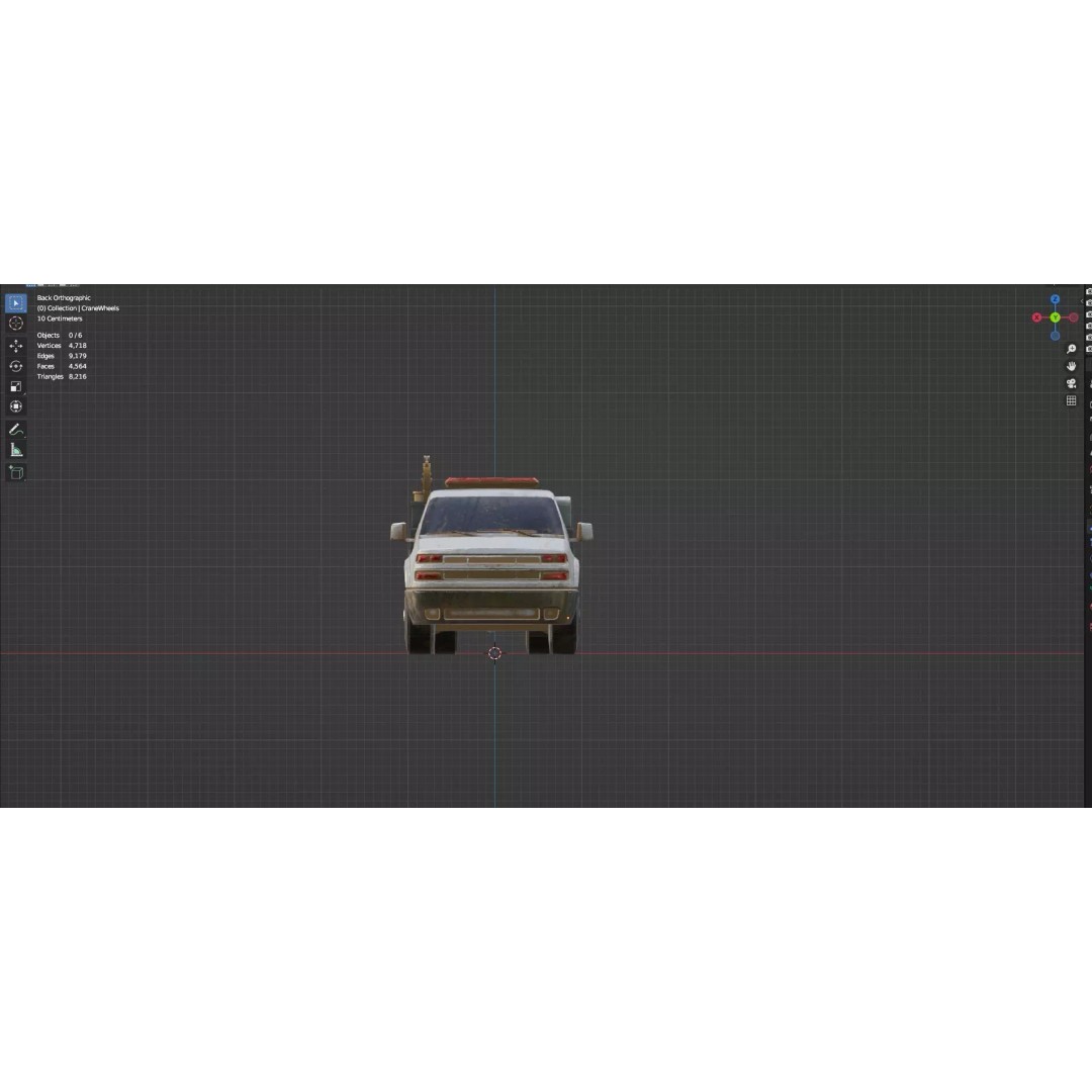 Low Poly Industrial Crane Truck 3D Model – Textured Game Asset, FBX, OBJ - View 19