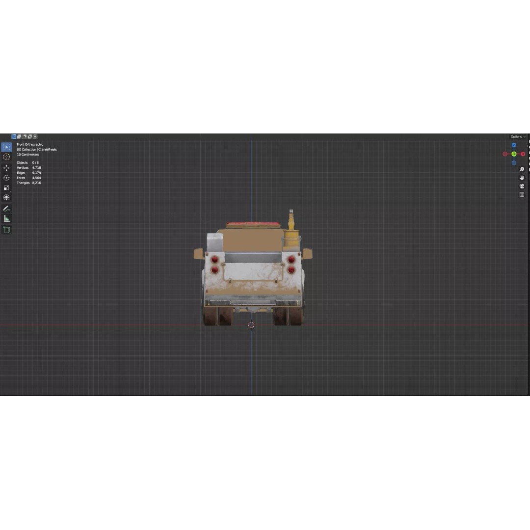 Low Poly Industrial Crane Truck 3D Model – Textured Game Asset, FBX, OBJ - View 21