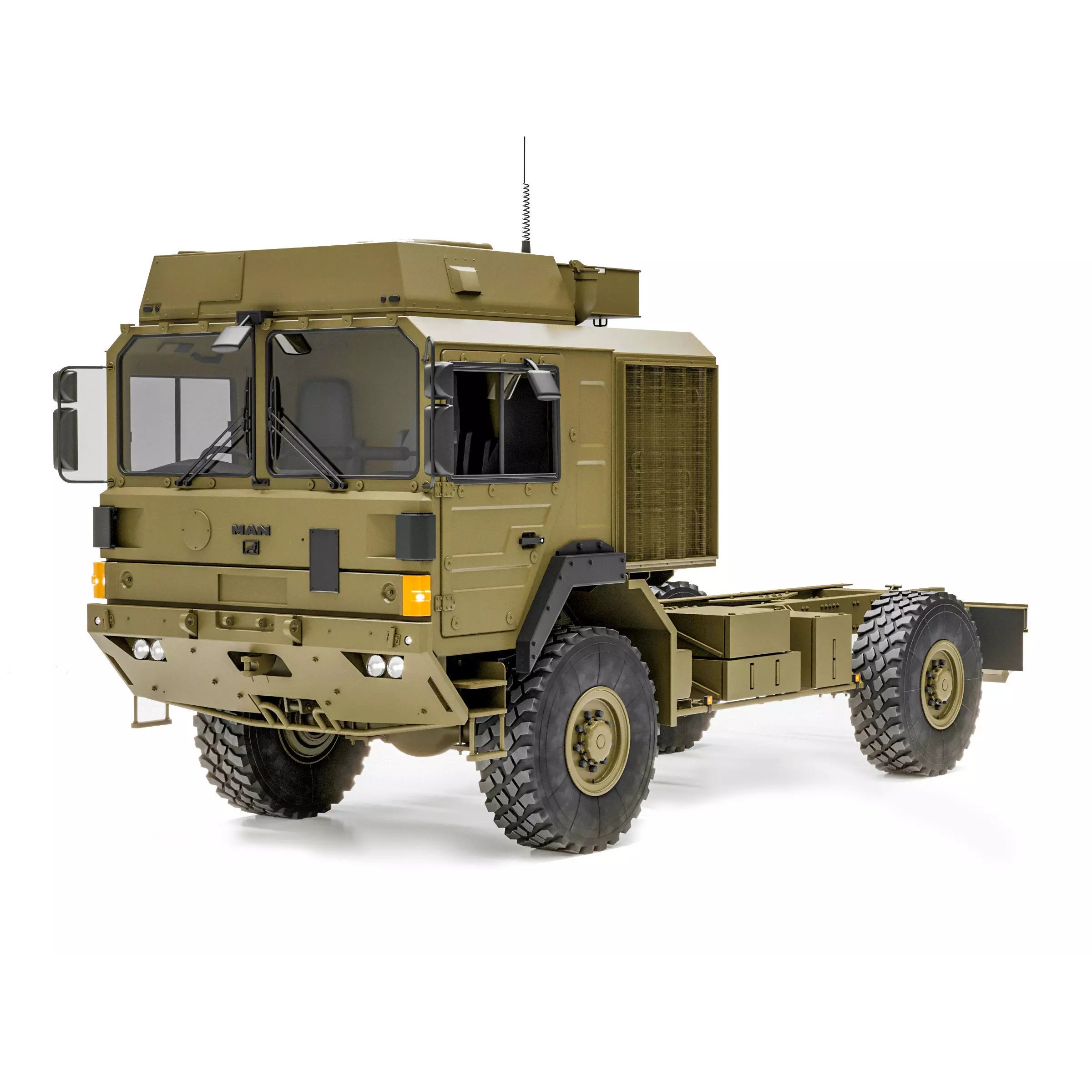 MAN HX60 4x4 Military Truck Chassis - Game-Ready 3D Model - View 2