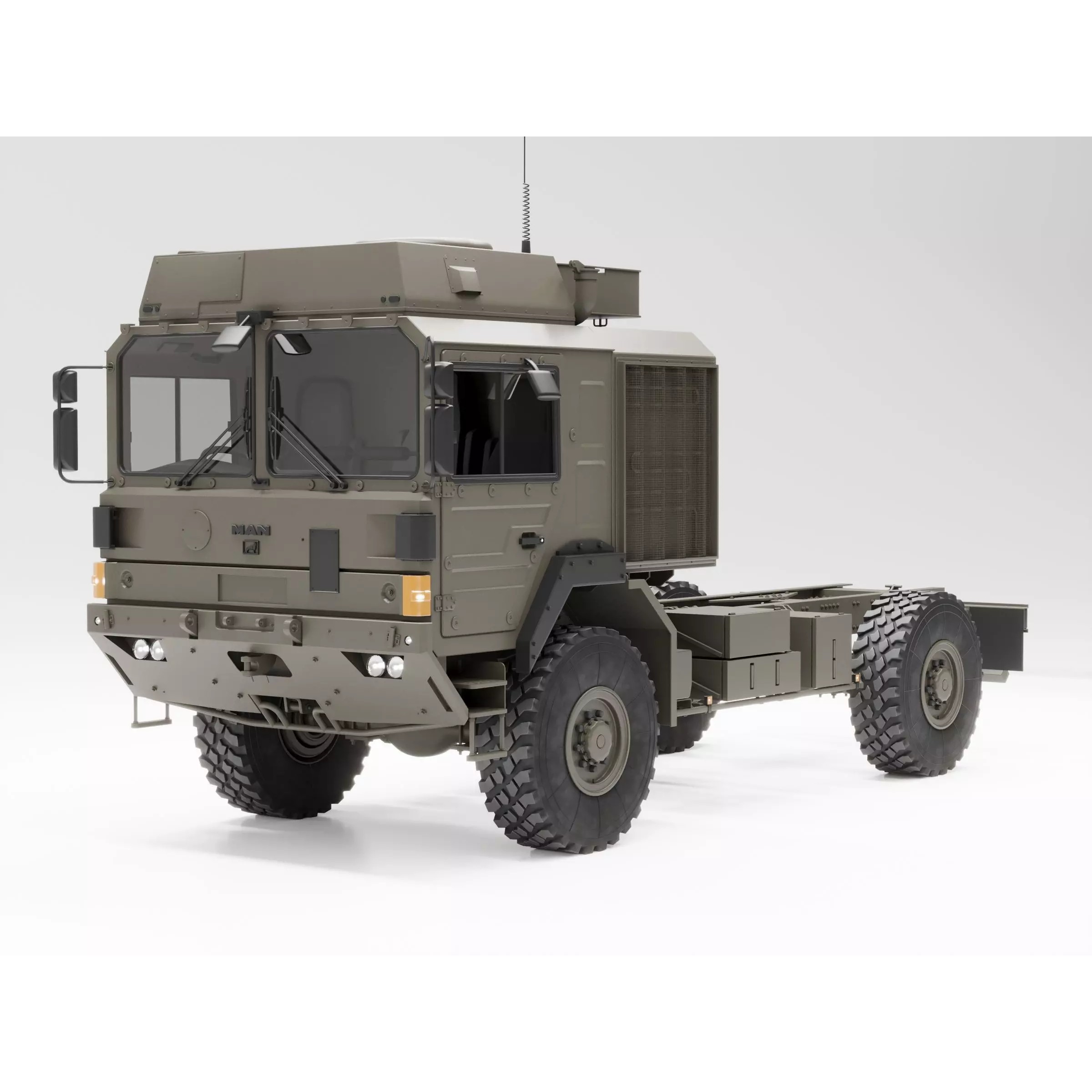 MAN HX60 4x4 Military Truck Chassis - Game-Ready 3D Model - View 3