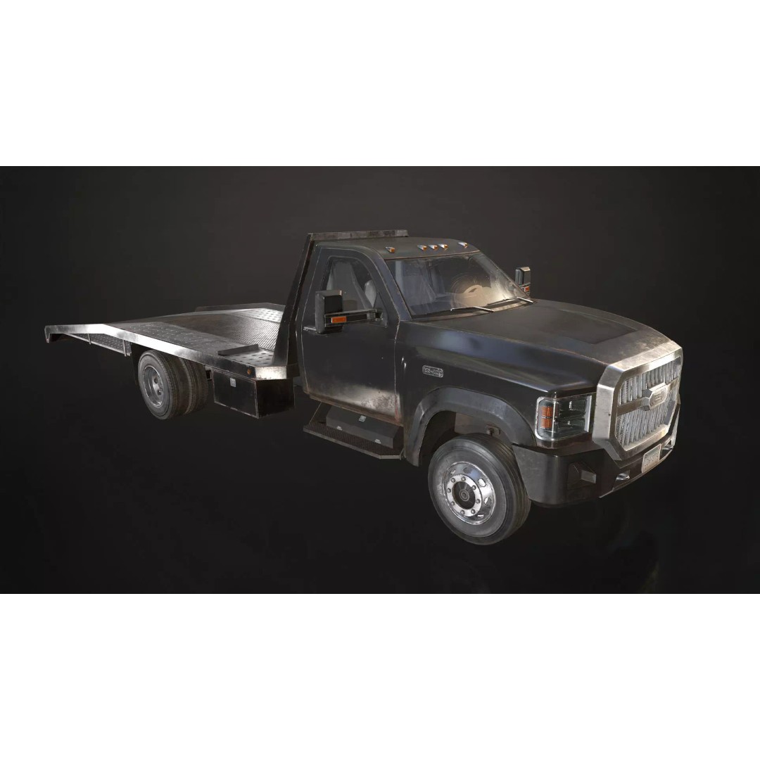 Medium Duty Truck VX400 3D Model – Realistic Car Hauler, Game-Ready, FBX - View 10