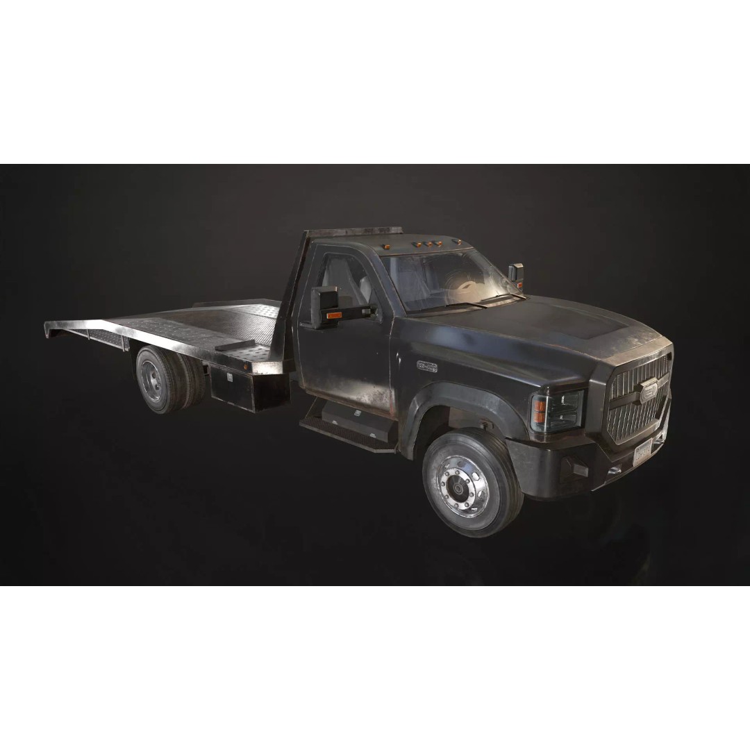 Medium Duty Truck VX400 3D Model – Realistic Car Hauler, Game-Ready, FBX - View 11