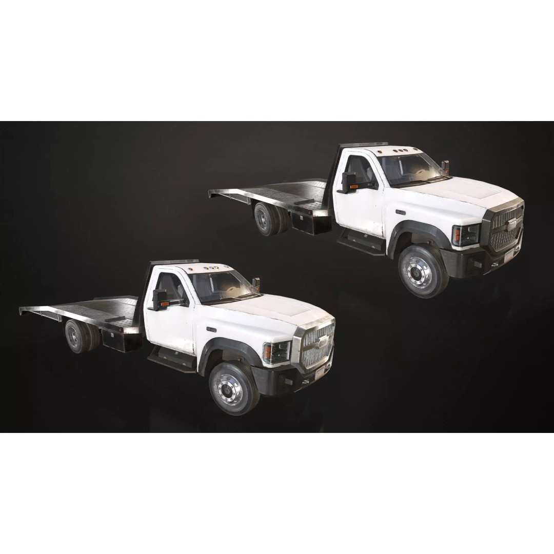 Medium Duty Truck VX400 3D Model – Realistic Car Hauler, Game-Ready, FBX - View 12