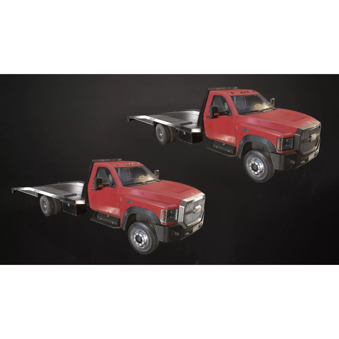 Medium Duty Truck VX400 3D Model – Realistic Car Hauler, Game-Ready, FBX - View 13