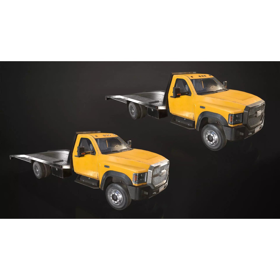 Medium Duty Truck VX400 3D Model – Realistic Car Hauler, Game-Ready, FBX - View 14