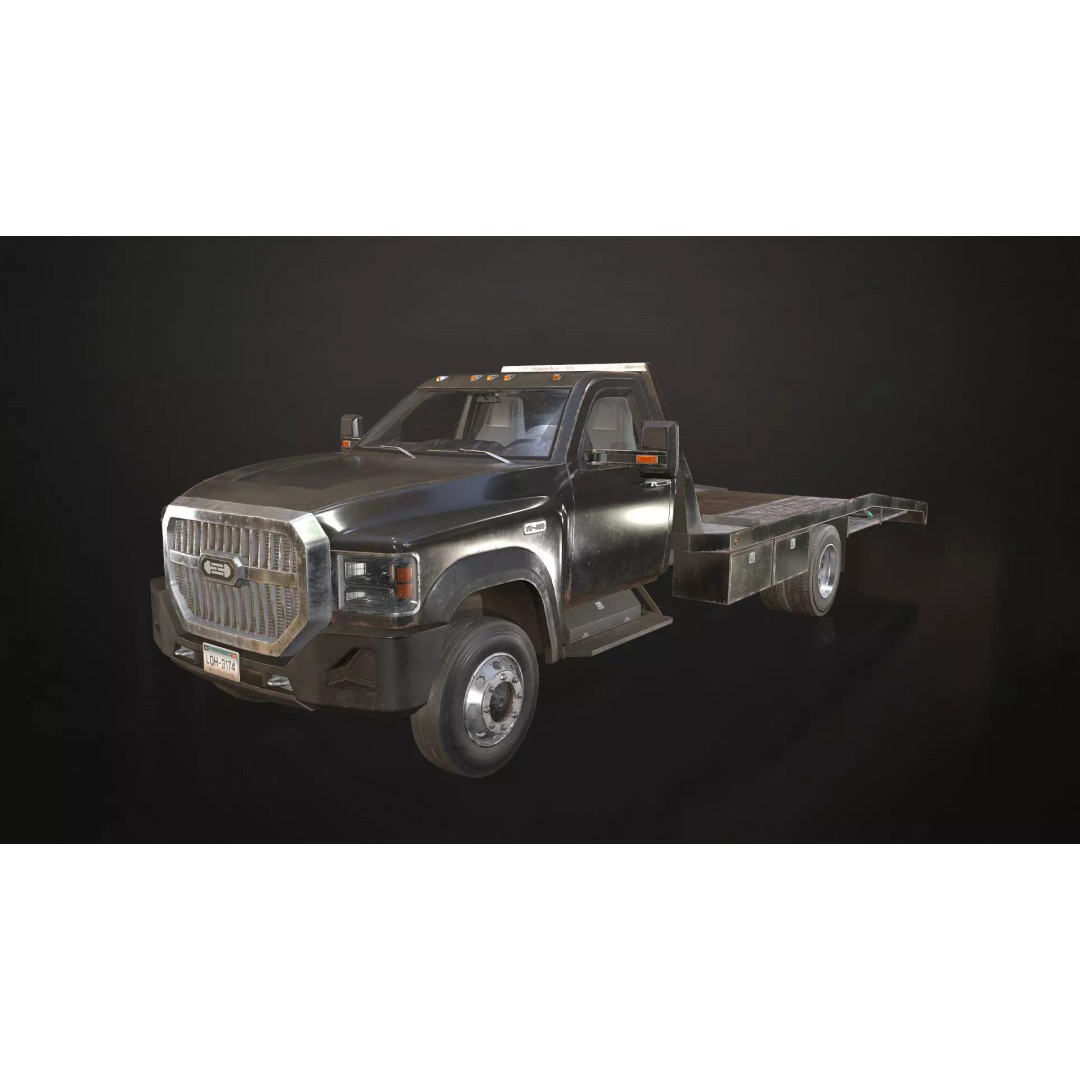 Medium Duty Truck VX400 3D Model – Realistic Car Hauler, Game-Ready, FBX - View 2