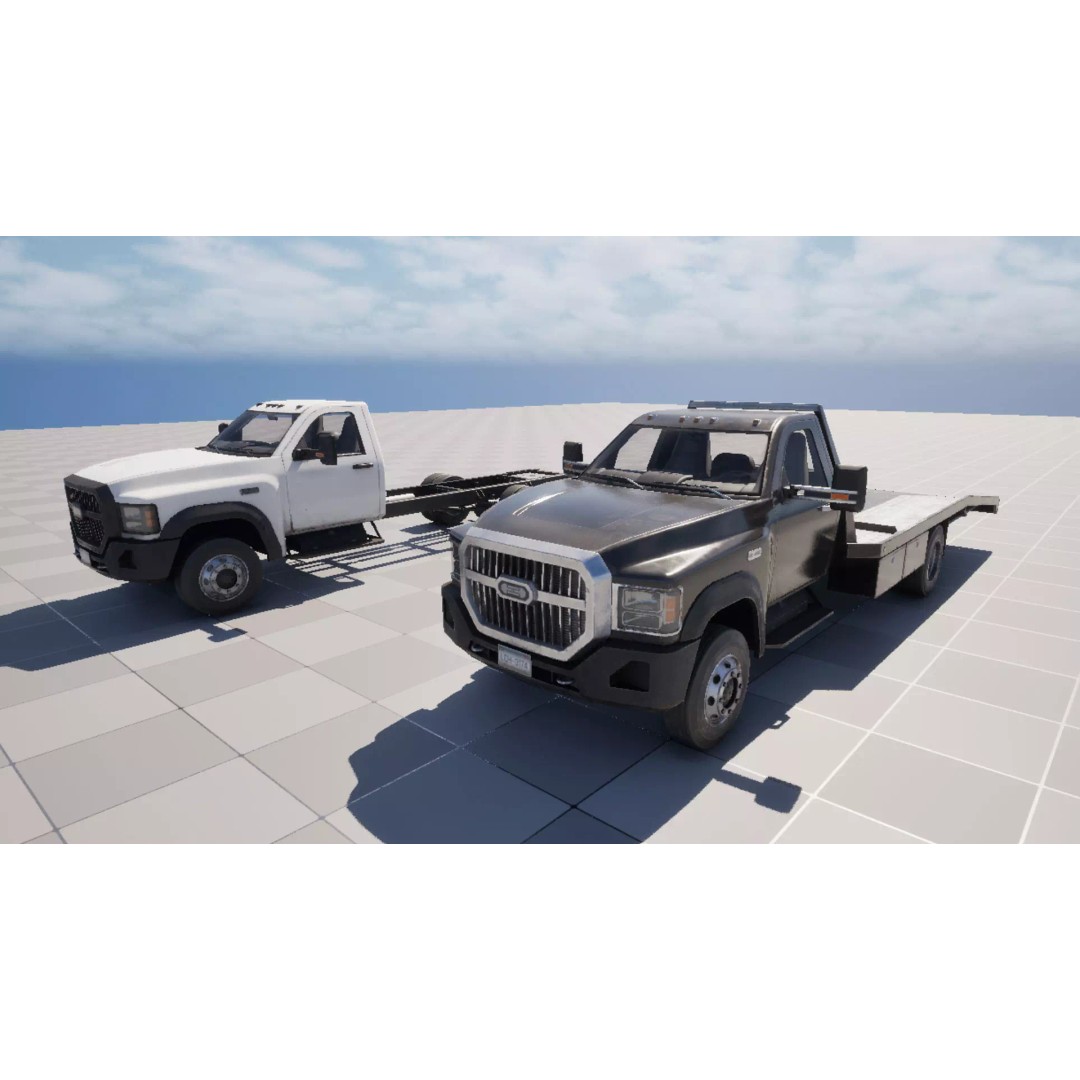 Medium Duty Truck VX400 3D Model – Realistic Car Hauler, Game-Ready, FBX - View 28