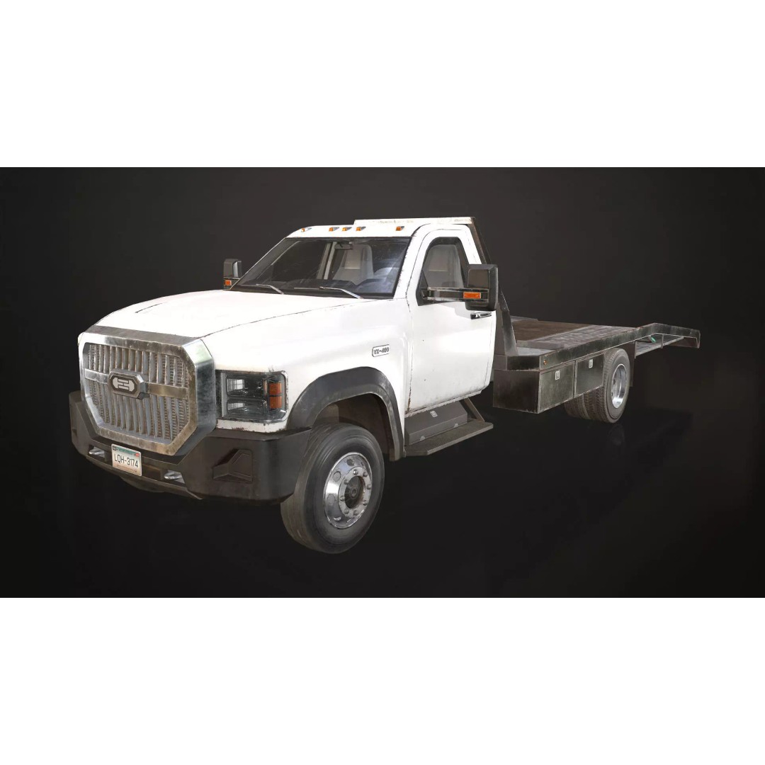 Medium Duty Truck VX400 3D Model – Realistic Car Hauler, Game-Ready, FBX - View 3