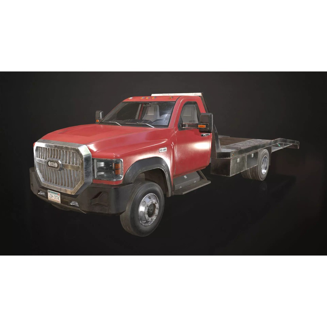 Medium Duty Truck VX400 3D Model – Realistic Car Hauler, Game-Ready, FBX - View 4