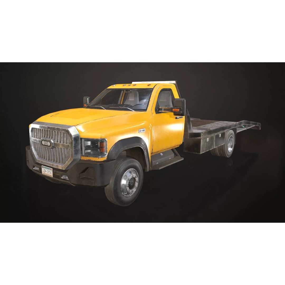 Medium Duty Truck VX400 3D Model – Realistic Car Hauler, Game-Ready, FBX - View 5