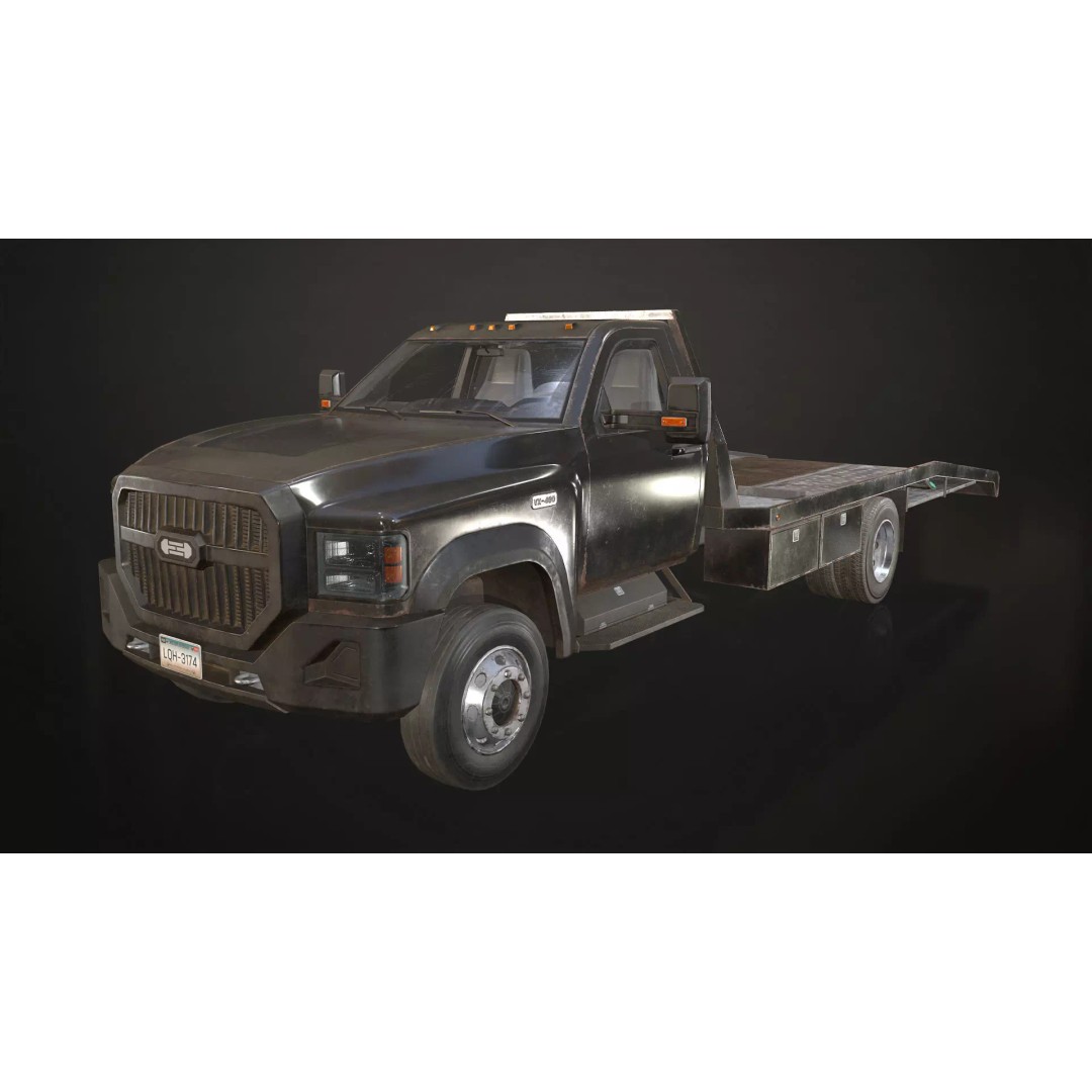 Medium Duty Truck VX400 3D Model – Realistic Car Hauler, Game-Ready, FBX - View 6