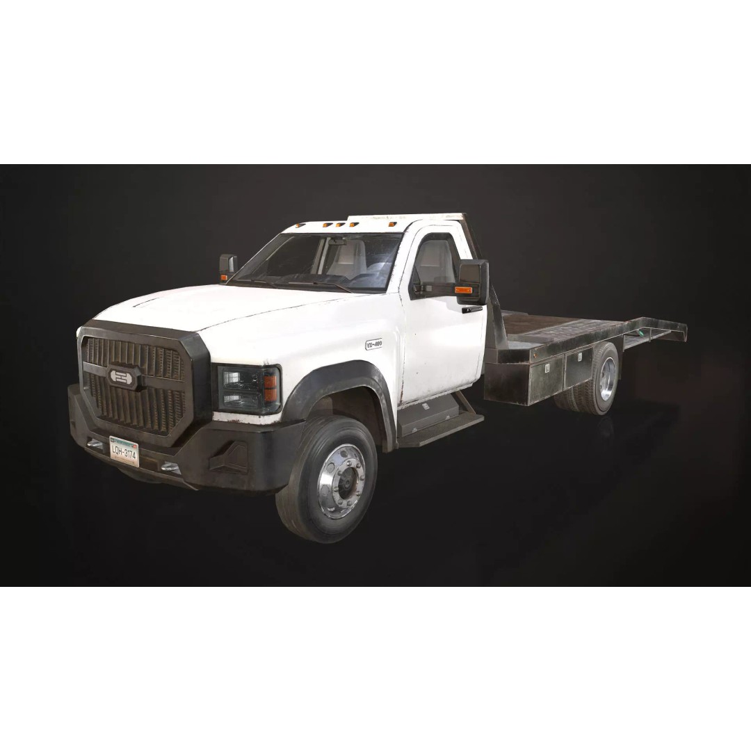 Medium Duty Truck VX400 3D Model – Realistic Car Hauler, Game-Ready, FBX - View 7