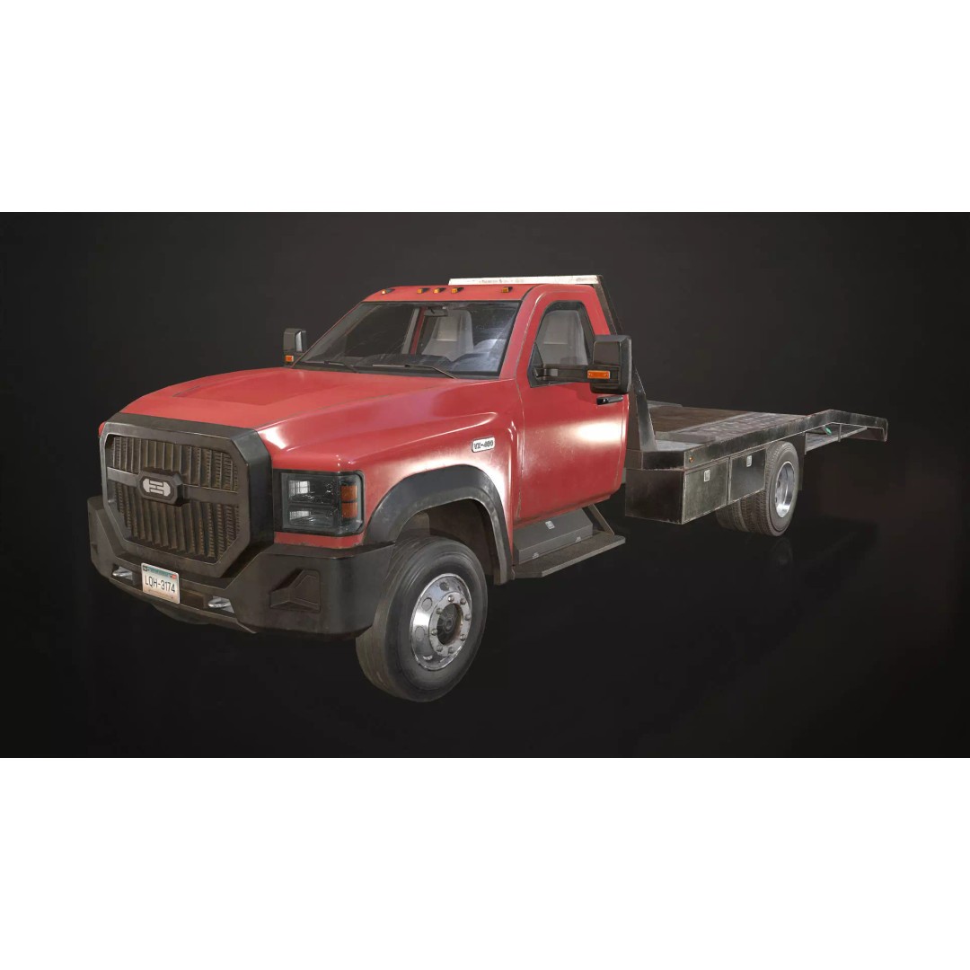 Medium Duty Truck VX400 3D Model – Realistic Car Hauler, Game-Ready, FBX - View 8