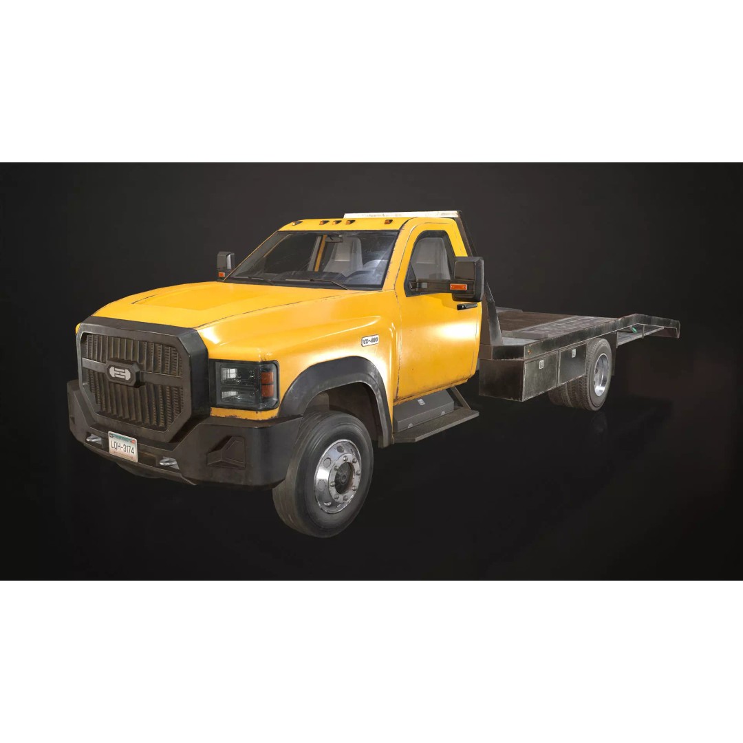 Medium Duty Truck VX400 3D Model – Realistic Car Hauler, Game-Ready, FBX - View 9