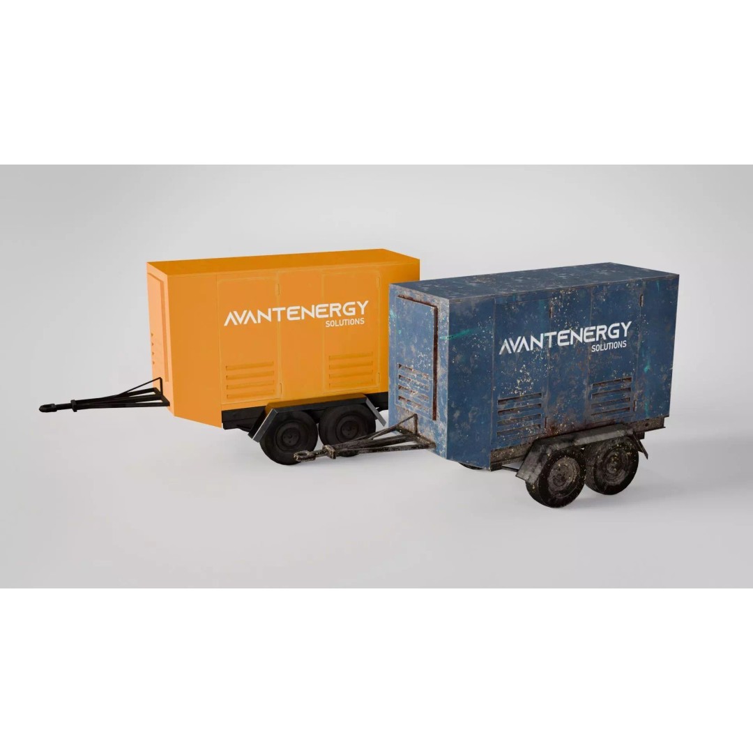 Mobile Generator Trailer 3D Model – Low Poly PBR Asset, FBX/OBJ - View 2