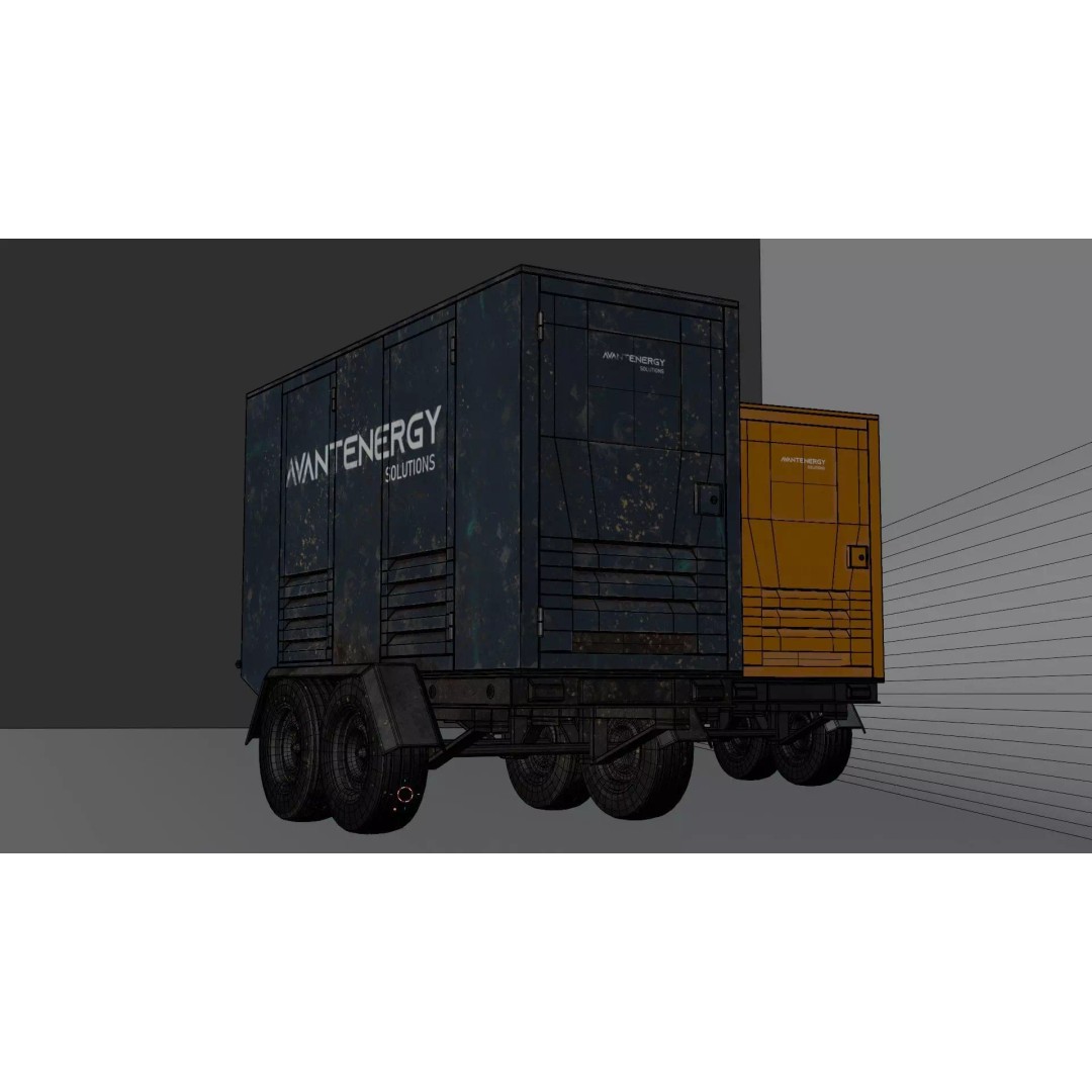 Mobile Generator Trailer 3D Model – Low Poly PBR Asset, FBX/OBJ - View 5