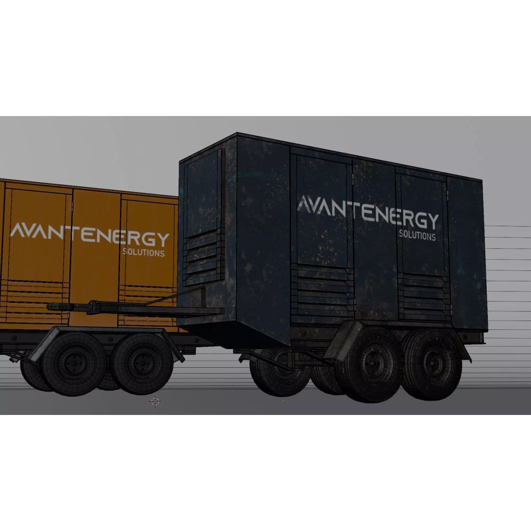 Mobile Generator Trailer 3D Model – Low Poly PBR Asset, FBX/OBJ - View 7
