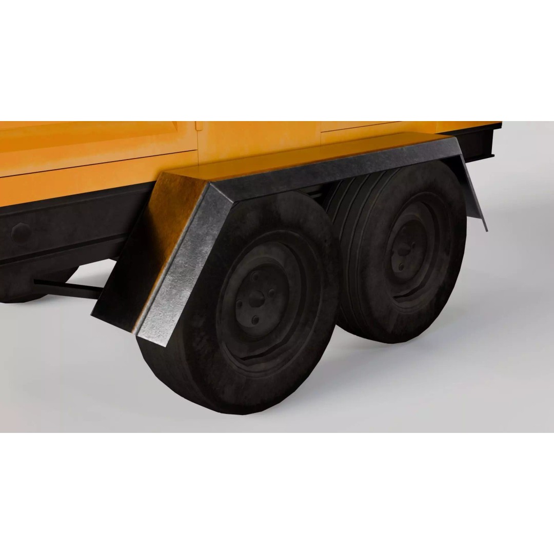 Mobile Generator Trailer 3D Model – Low Poly PBR Asset, FBX/OBJ - View 8