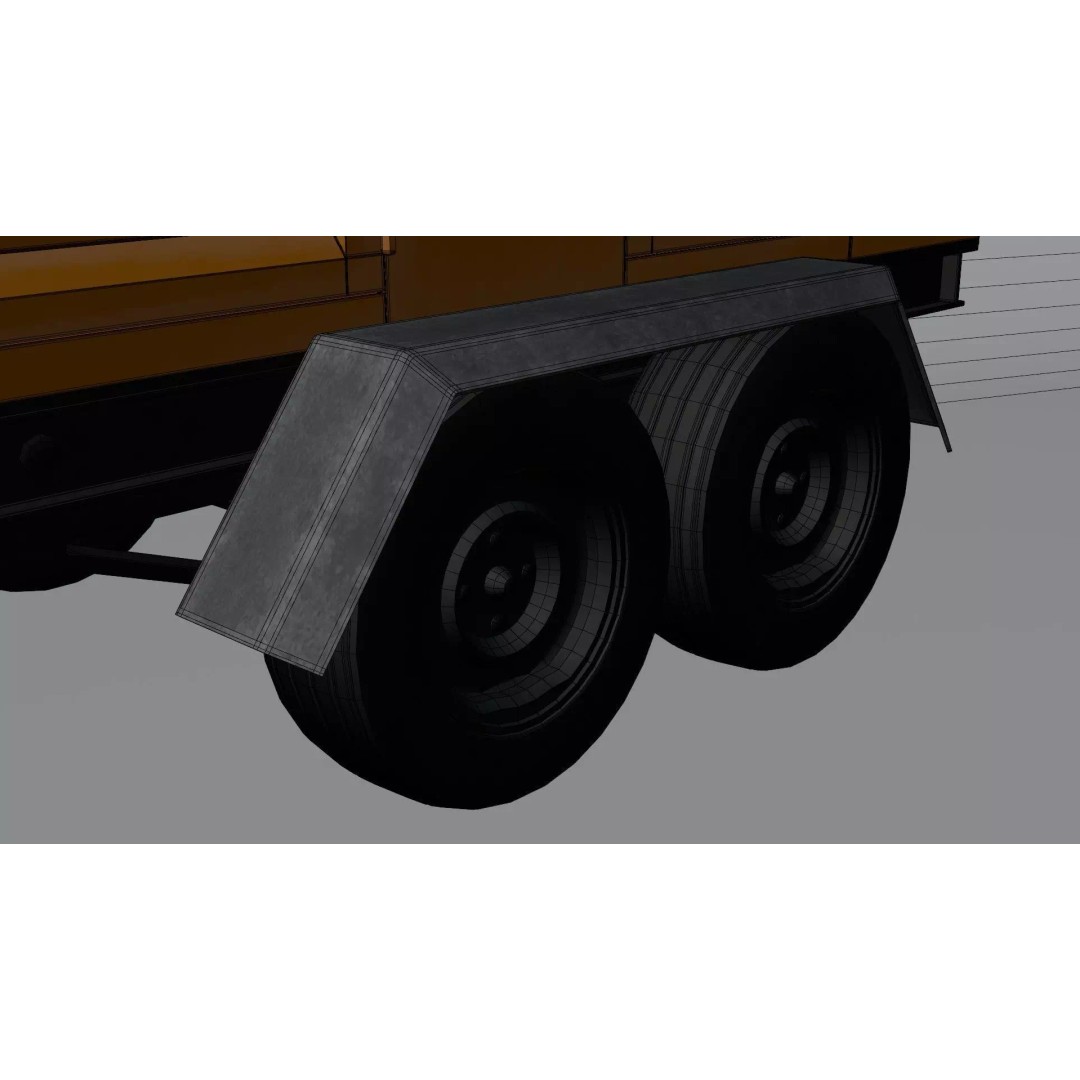 Mobile Generator Trailer 3D Model – Low Poly PBR Asset, FBX/OBJ - View 9