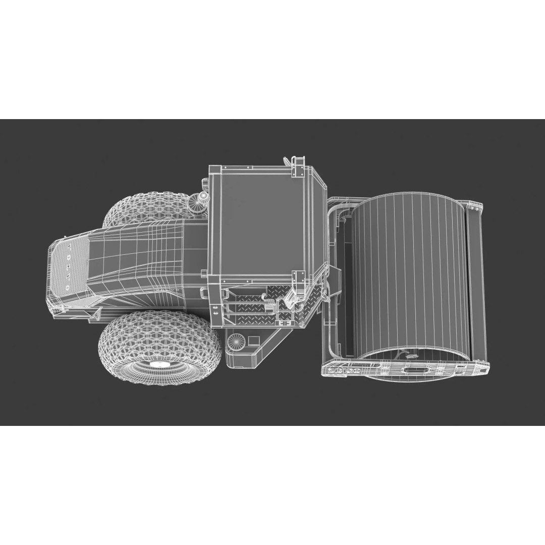 Volvo SD120 Soil Compactor 3D Model – High Poly PBR Asset, FBX/OBJ - View 22