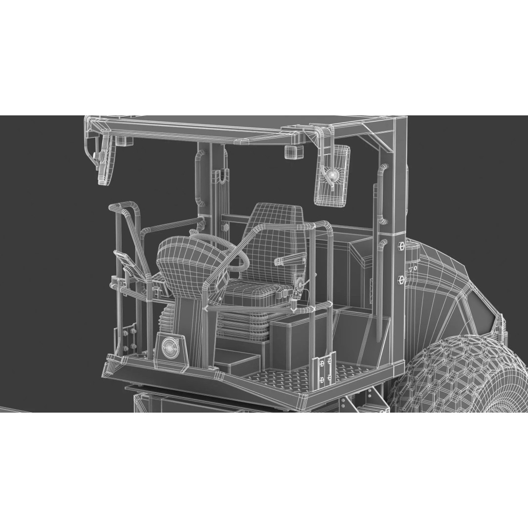 Volvo SD120 Soil Compactor 3D Model – High Poly PBR Asset, FBX/OBJ - View 24