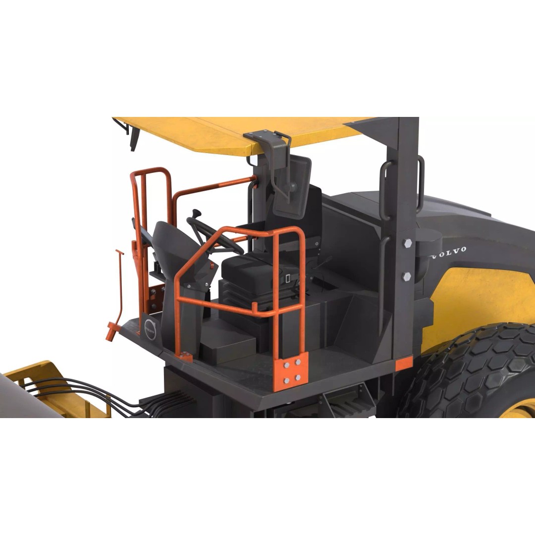 Volvo SD120 Soil Compactor 3D Model – High Poly PBR Asset, FBX/OBJ - View 26