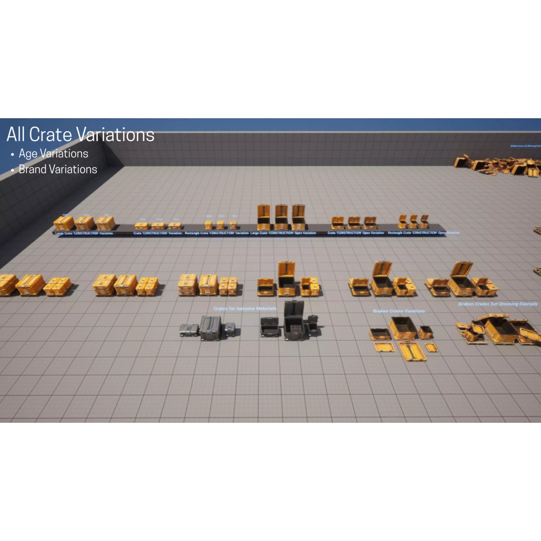 Construction Storage Crates 3D Model – Low Poly Game Ready Asset Pack