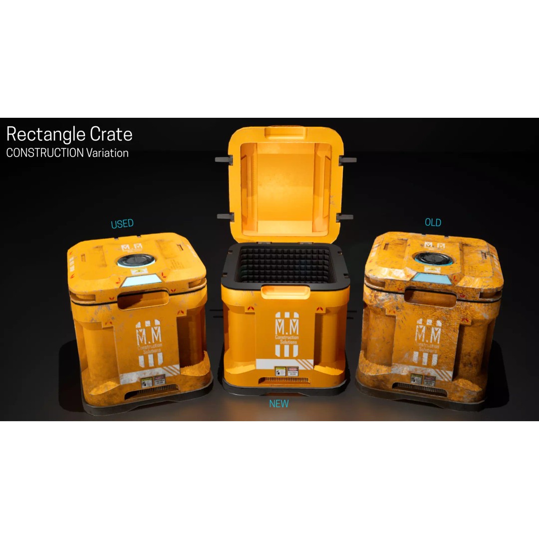 Construction Storage Crates 3D Model – Low Poly Game Ready Asset Pack - View 10