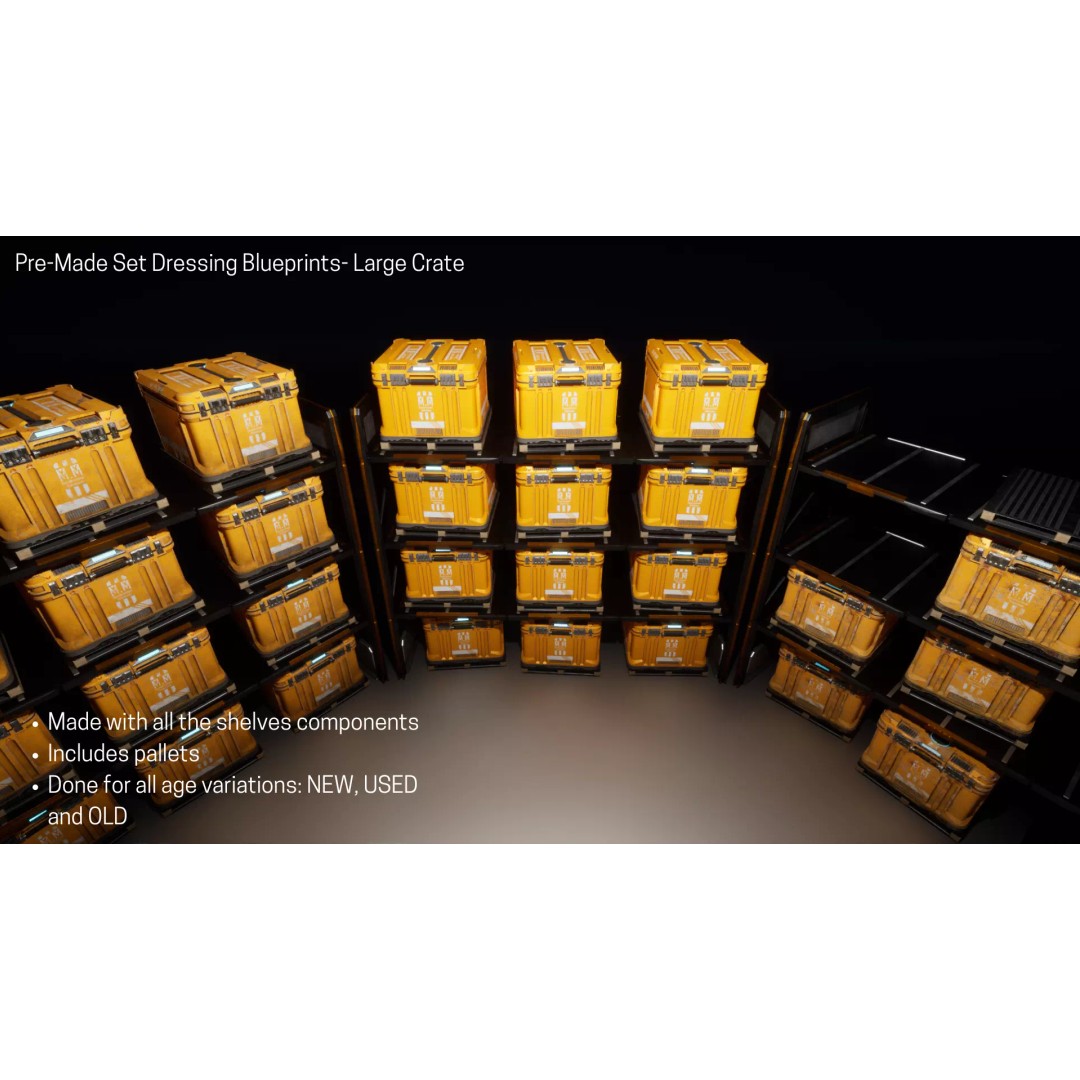 Construction Storage Crates 3D Model – Low Poly Game Ready Asset Pack - View 12