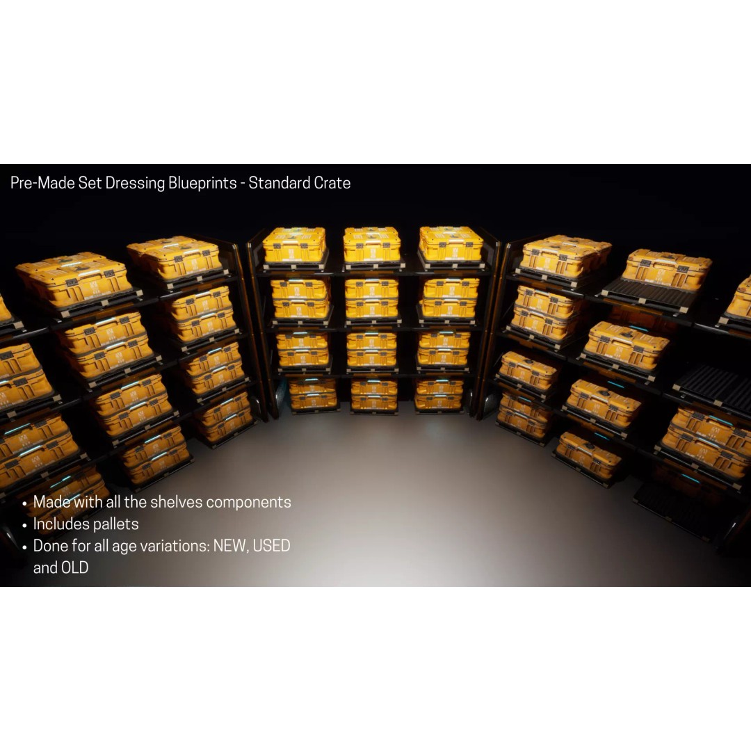 Construction Storage Crates 3D Model – Low Poly Game Ready Asset Pack - View 14