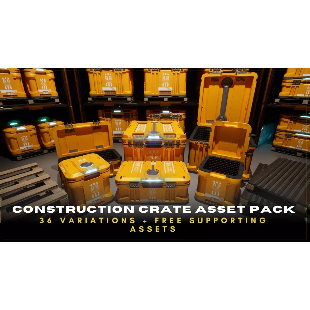 Construction Storage Crates 3D Model – Low Poly Game Ready Asset Pack - View 2