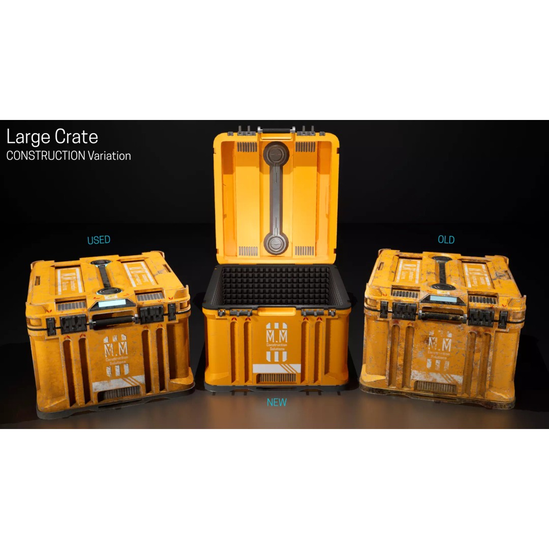 Construction Storage Crates 3D Model – Low Poly Game Ready Asset Pack - View 8