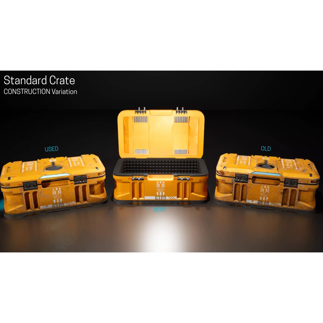 Construction Storage Crates 3D Model – Low Poly Game Ready Asset Pack - View 9