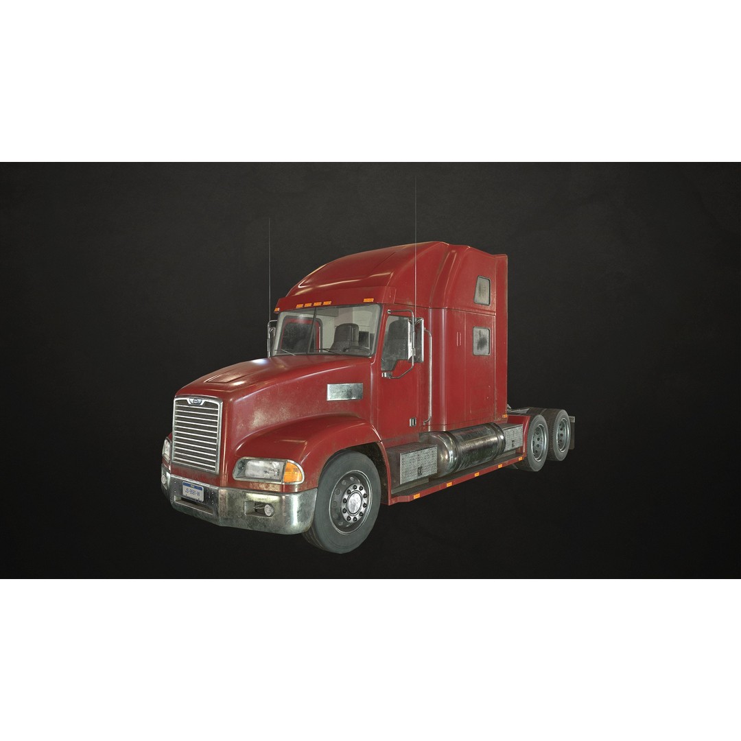 Semi Truck 3D Model – Low Poly Game Ready Livestock Trailer, FBX - View 14