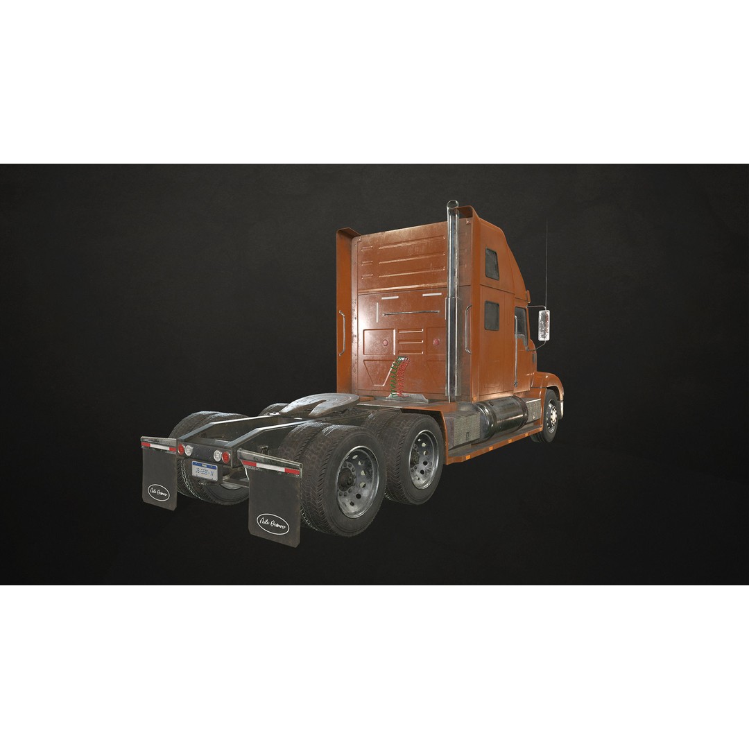 Semi Truck 3D Model – Low Poly Game Ready Livestock Trailer, FBX - View 15