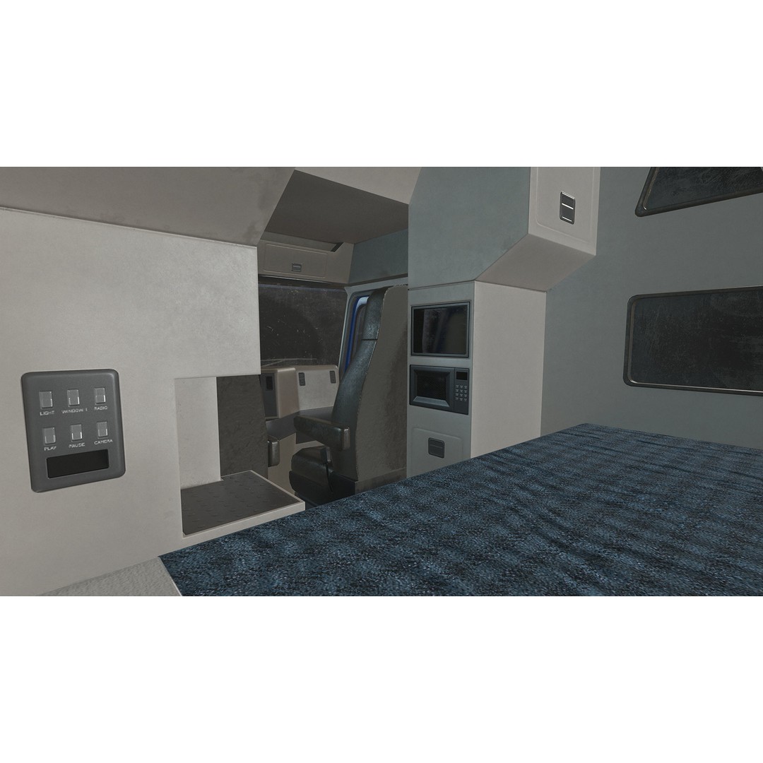 Semi Truck 3D Model – Low Poly Game Ready Livestock Trailer, FBX - View 19
