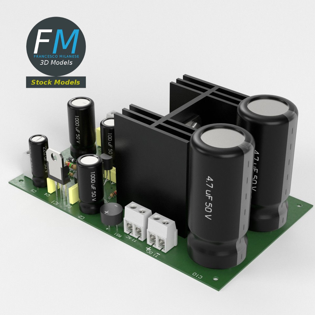 Electronic Circuit 3D Model – PBR Textures, Game Ready, FBX/OBJ - View 3
