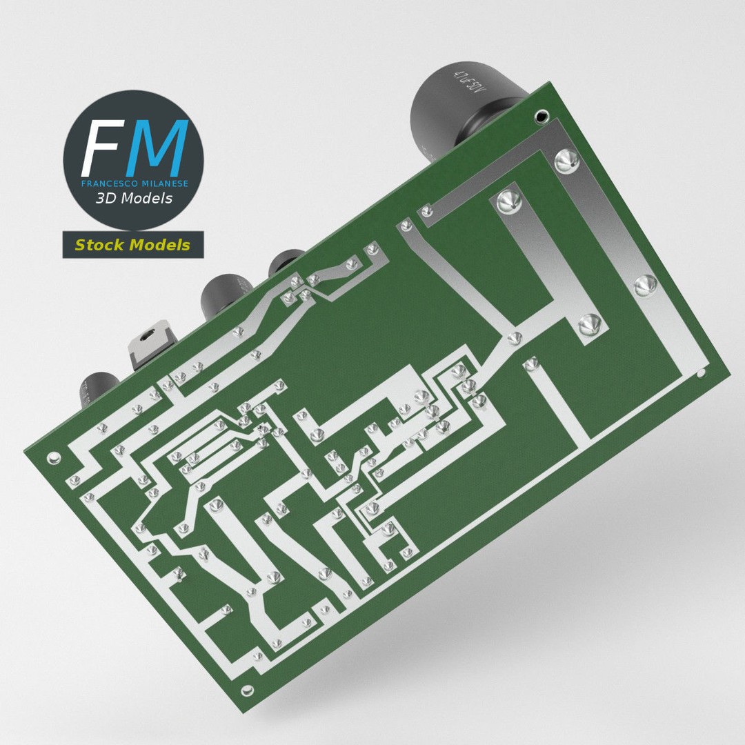 Electronic Circuit 3D Model – PBR Textures, Game Ready, FBX/OBJ - View 6