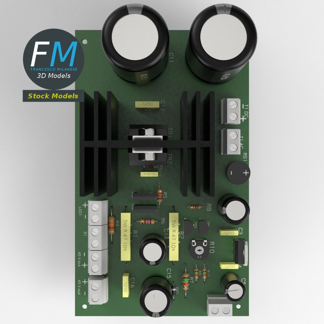 Electronic Circuit 3D Model – PBR Textures, Game Ready, FBX/OBJ - View 7