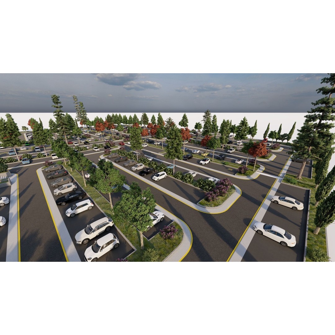Parking Lot 3D Model – Realistic Low Poly Game Asset, FBX, OBJ - View 18