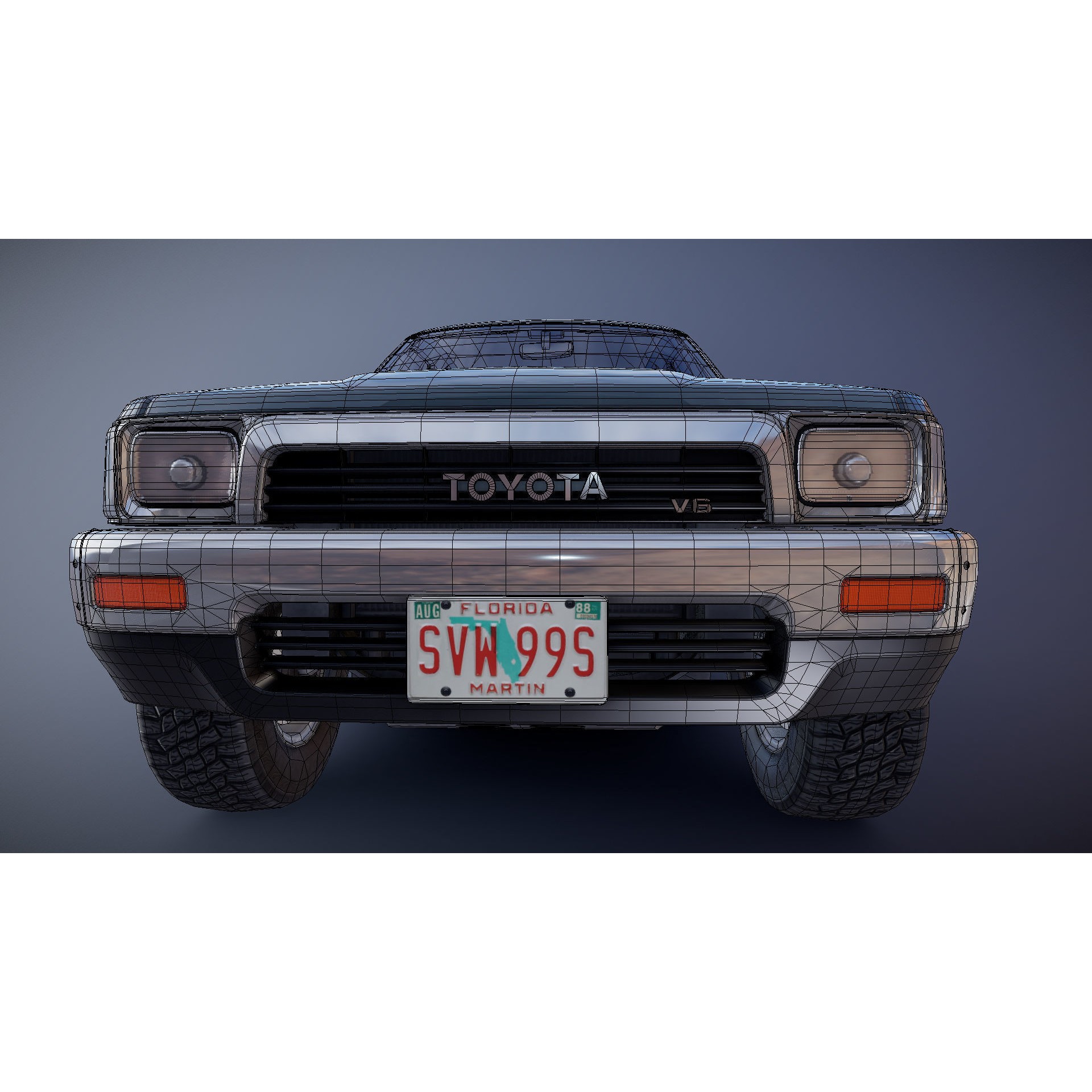1990 Toyota 4Runner - Low-Poly Game-Ready 3D Model - View 30