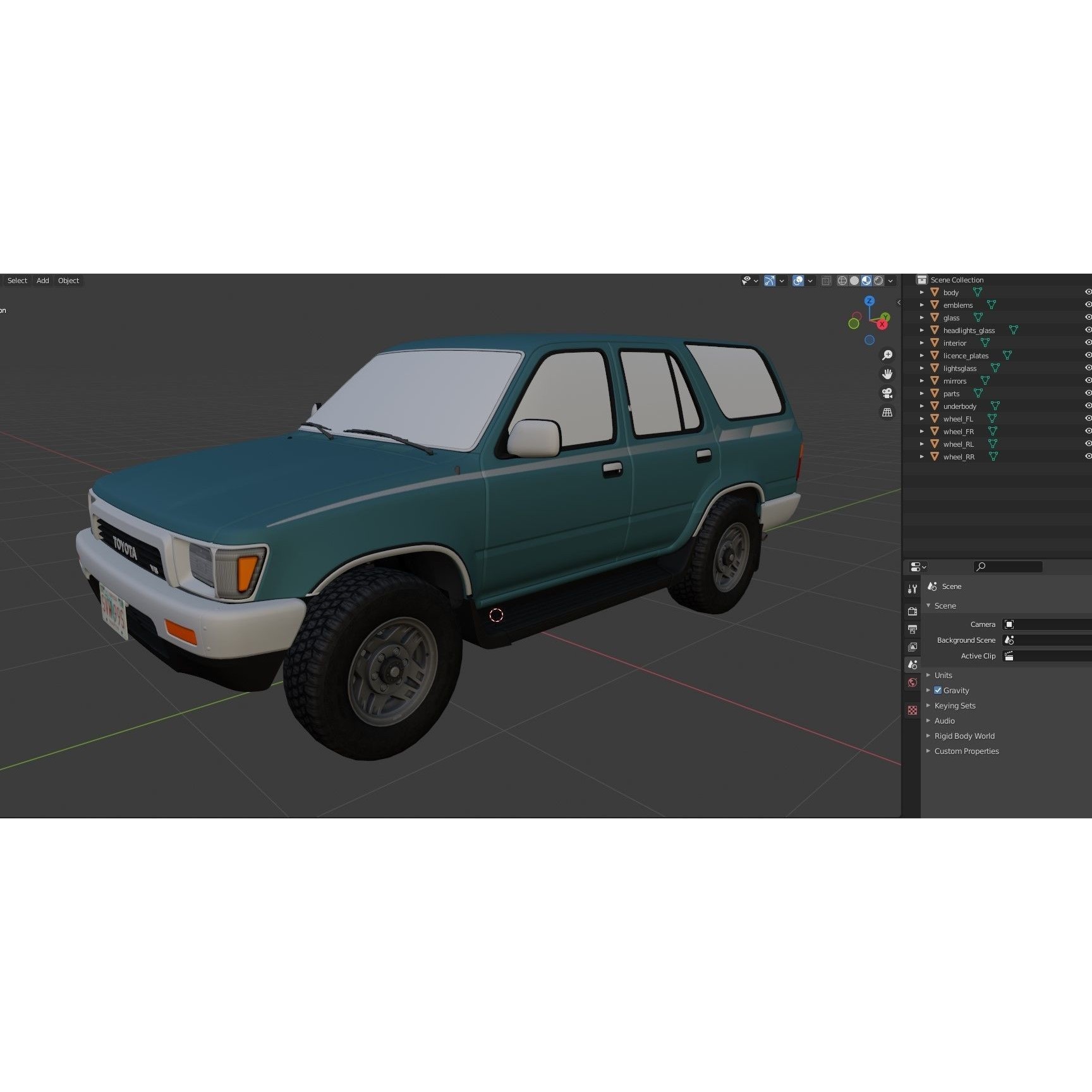 1990 Toyota 4Runner - Low-Poly Game-Ready 3D Model - View 40
