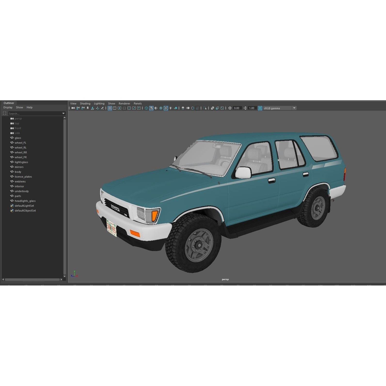 1990 Toyota 4Runner - Low-Poly Game-Ready 3D Model - View 41