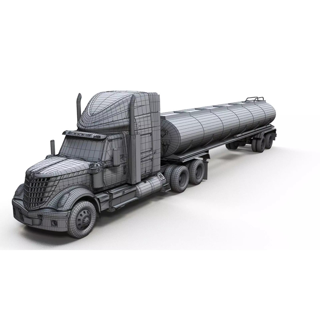 International LoneStar Fuel Trailer 3D Model – Low Poly Game Ready FBX - View 17