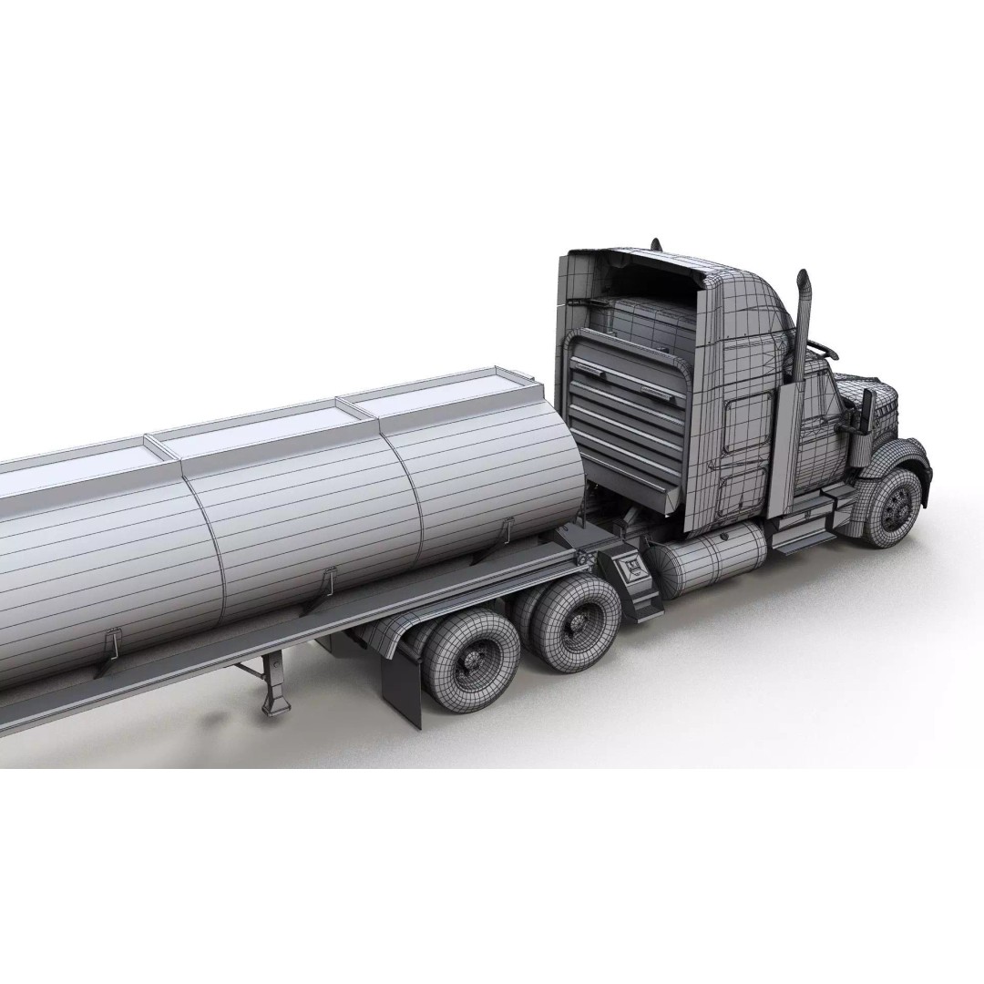 International LoneStar Fuel Trailer 3D Model – Low Poly Game Ready FBX - View 18