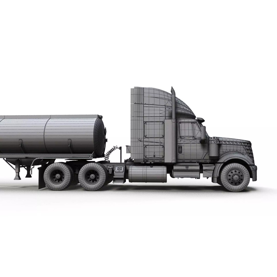 International LoneStar Fuel Trailer 3D Model – Low Poly Game Ready FBX - View 19