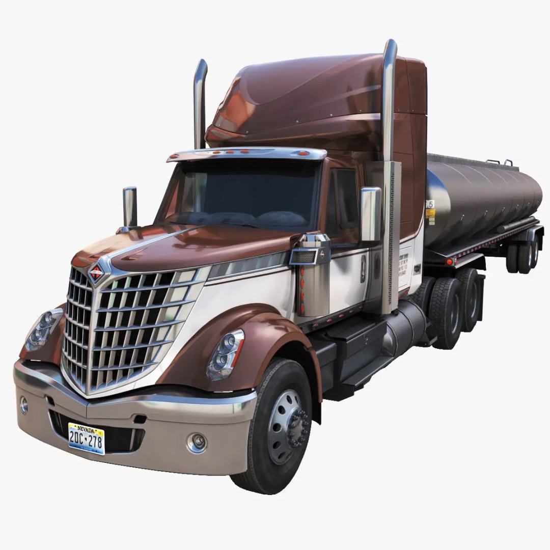 International LoneStar Fuel Trailer 3D Model – Low Poly Game Ready FBX - View 2
