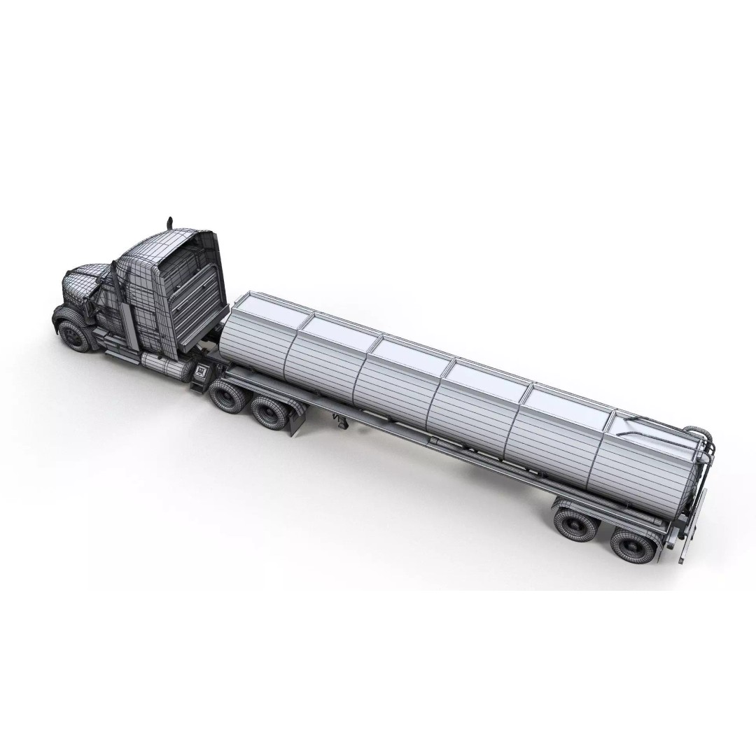 International LoneStar Fuel Trailer 3D Model – Low Poly Game Ready FBX - View 20