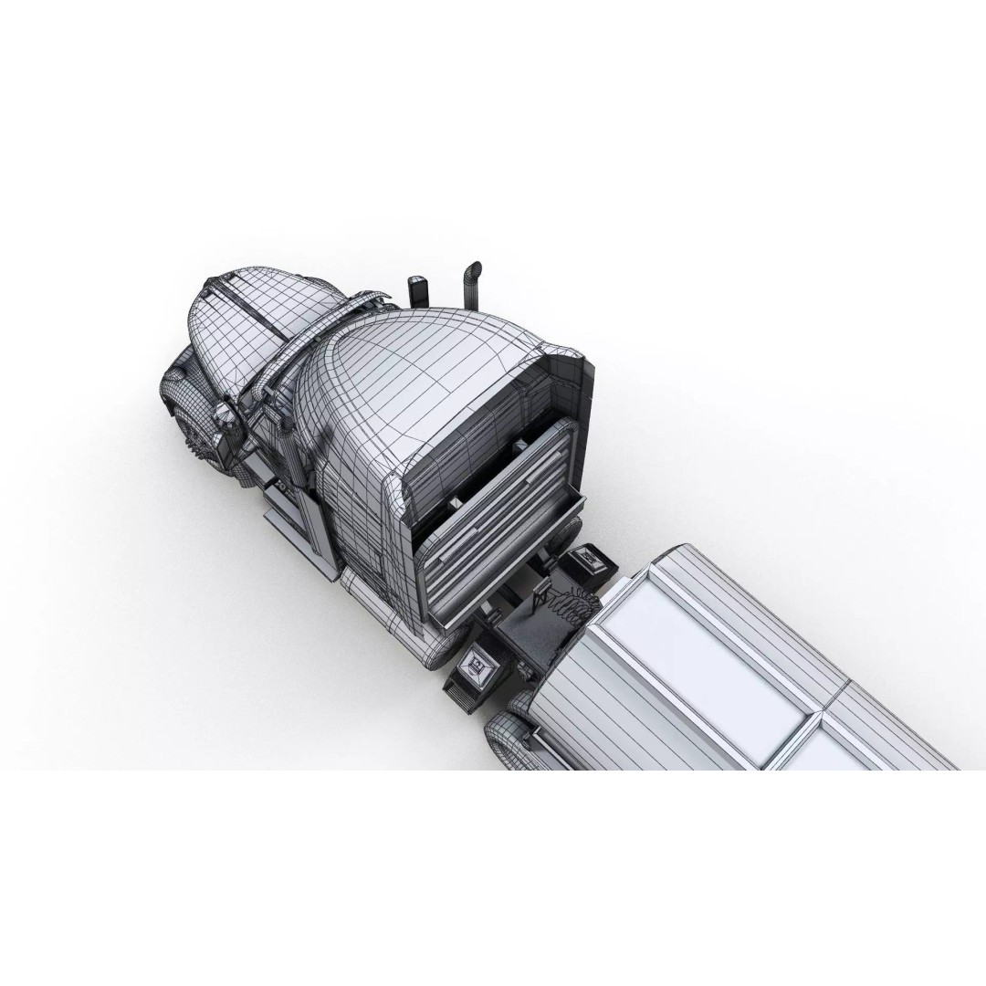 International LoneStar Fuel Trailer 3D Model – Low Poly Game Ready FBX - View 21